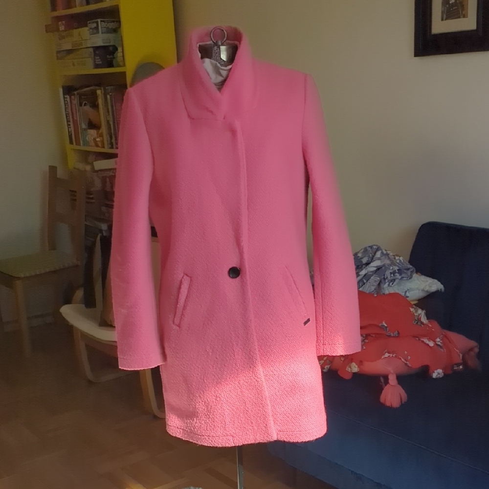 Pink Scotch And Soda Wool Blend Coat